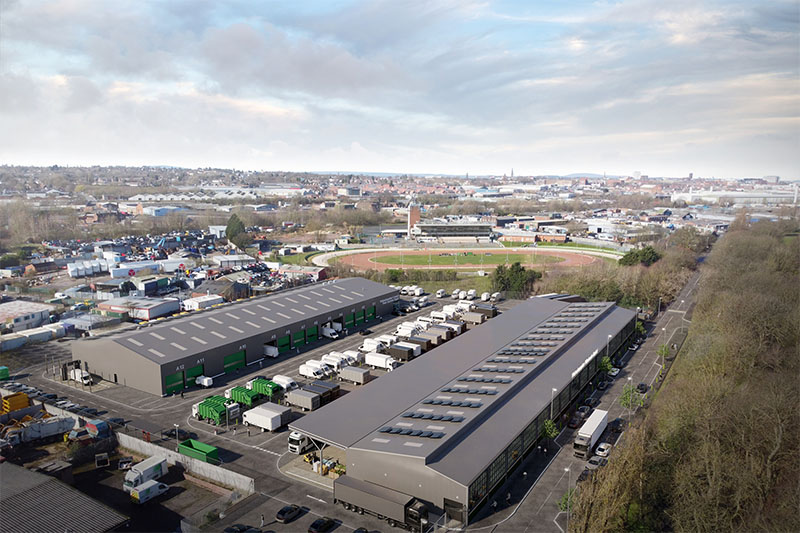 Computer generated images of how the redevelopment in Hickman Avenue could look once completed with the new wholesale market and fleet services on one site.