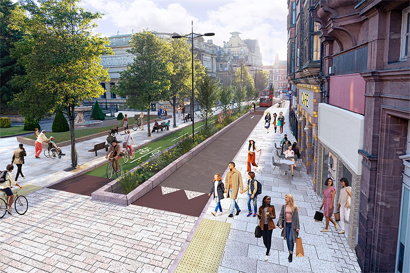 A computer-generated image of what Lichfield Street could look like